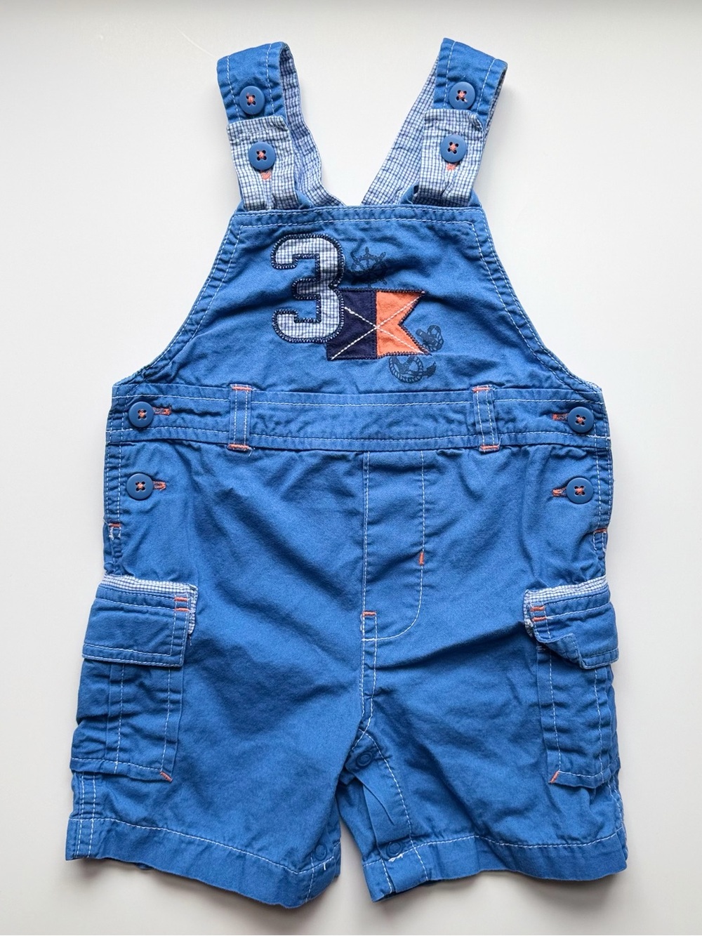 First impressions Baby Shortall Overalls Blue Nautical Size 12 Months Number 3